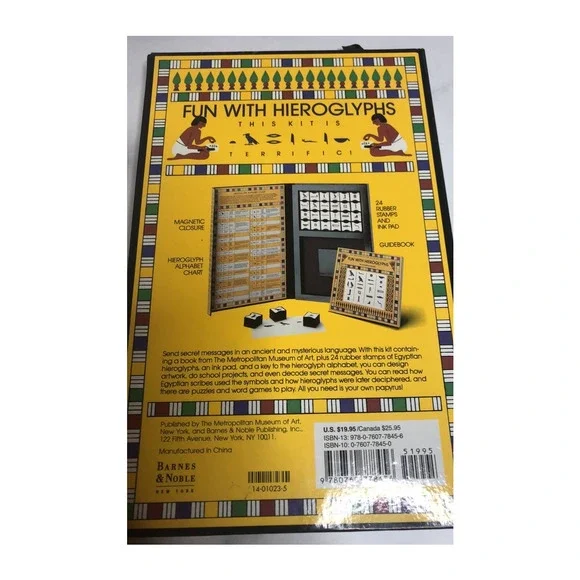 Metropolitan Museum of Art Hieroglyphic Stamp Kit set Vintage book Egyptian gift - Picture 16 of 16